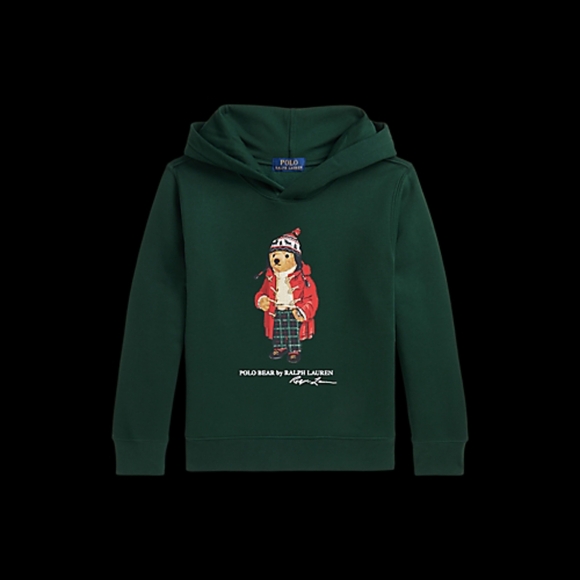 ****Ralph Lauren Polo Bear Green Hoodie Youth Size XL 18-20 - Picture 2 of 9